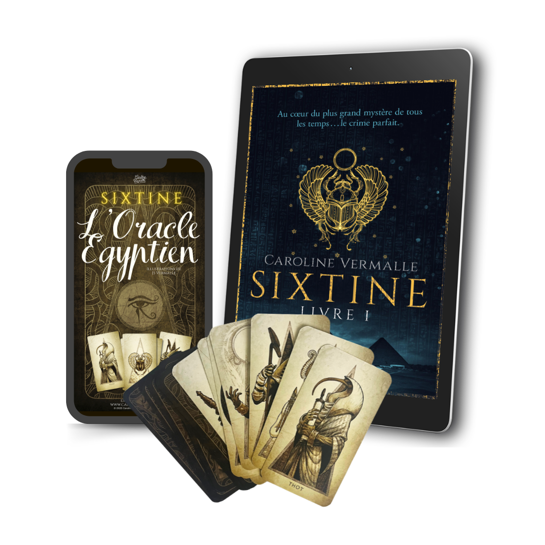 🔮 Pack Découverte Numérique : SIXTINE Livre I (ebook) + L'Oracle Égyptien (jeu 22 cartes & appli)