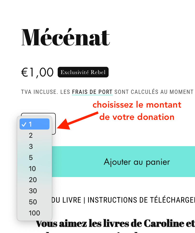Mécénat / Payez Ce Que Vous Voulez